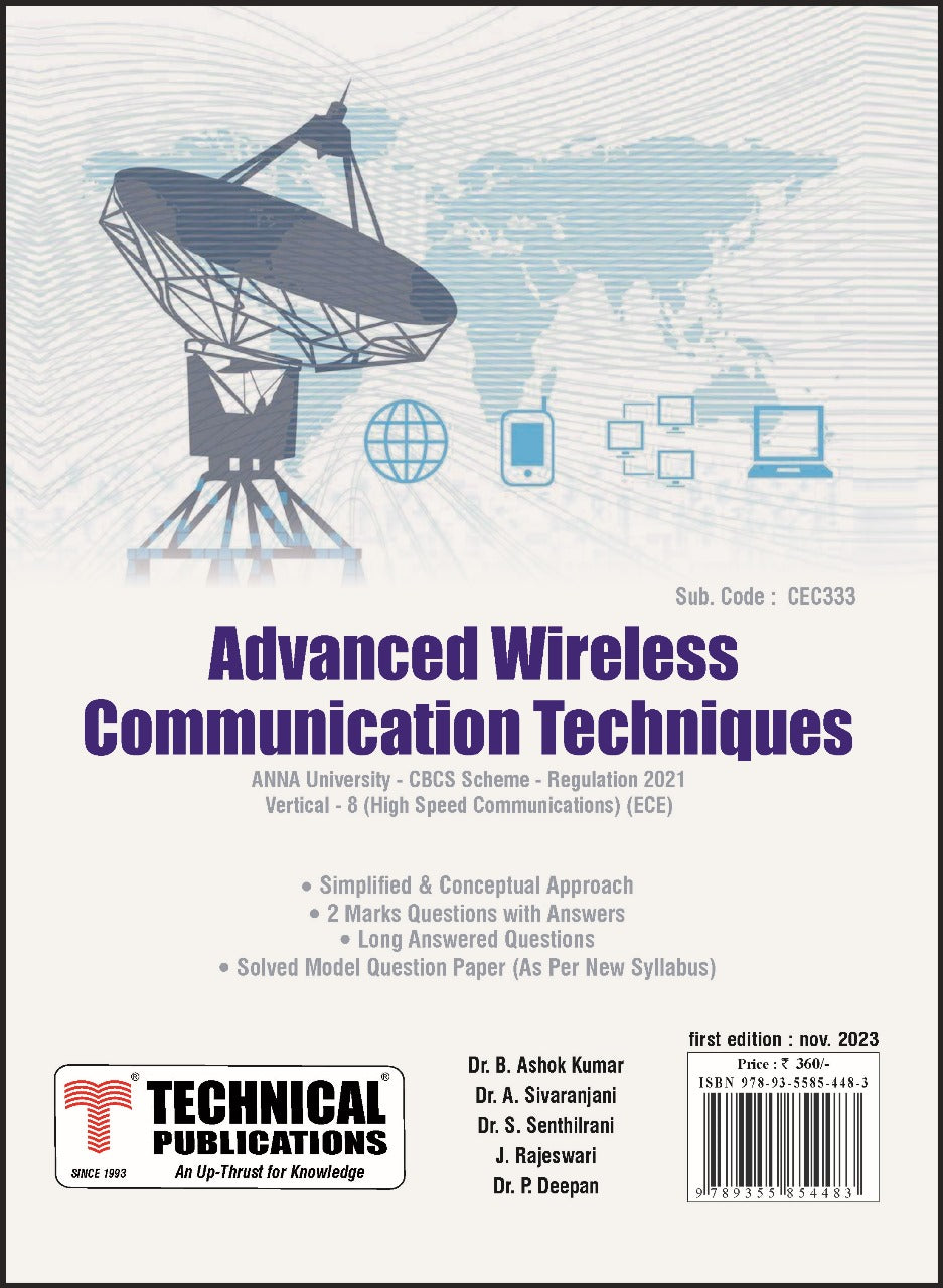 Advanced Wireless Communication Techniques for BE Anna University R21C –  BookStation
