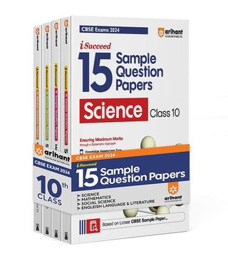 Arihant CBSE Sample Question Papers Science, Social Science, Mathematics Standard & English Class 10 (Set of 4 Books) For 2024 Board Exams