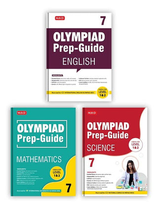 MTG Olympiad Prep-Guide Class 7 - Achievers Section with IMO-NSO-IEO Chapterwise Previous Year Question Paper For SOF 2023-24 Exam, Set of 3 Books (Mathematics, Science, English)