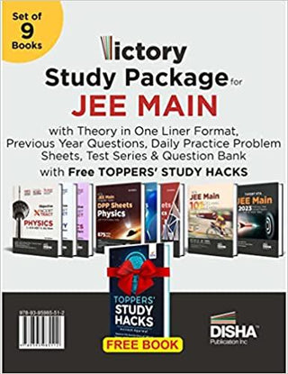 VICTORY Study Package for JEE Main with Theory in One Liner Format, Previous Year Questions, Daily Practice Problems Sheet, Test Series & Question Bank with Free TOPPERS' STUDY HACKS (set of 9 Books) | PYQs & Practice Questions | Physics, Chemistry & Math