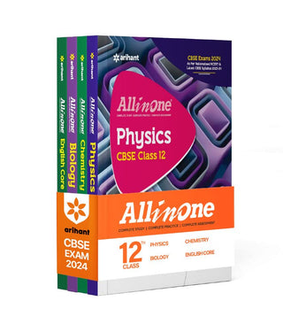All In One Class 12th Physics, Chemistry, Biology, English Core for CBSE Exam 2024 (Set of 4 Books)