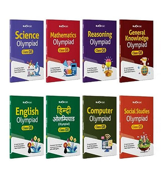 Olympiad Science, Social Studies, Mathematics, Reasoning, English, General Knowledge, Hindi, Computer Class 8 (Set of 8 books)