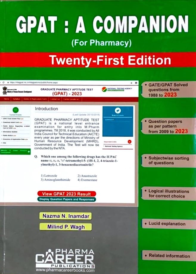 Gpat Study Notes GPAT : A COMPANION (For Pharmacy) Latest Edition 2023 – BookStation