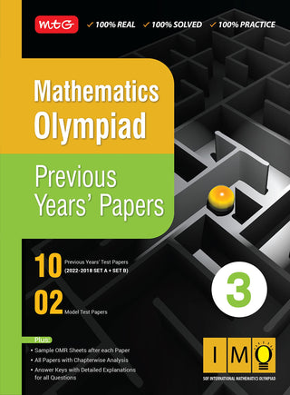 MTG Mathematics (IMO) Olympiad Previous Years Papers with Mock Test Papers Class 3 - Sample OMR Sheet with Chapterwise Analysis | SOF Olympiad Books For 2023-24 Exam