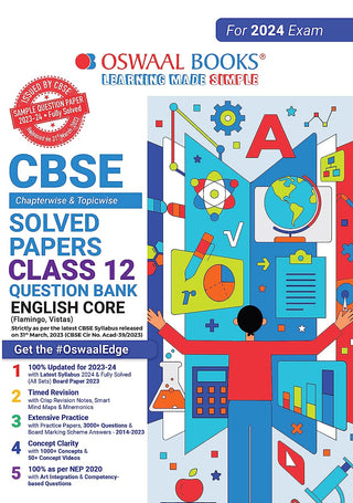 Oswaal CBSE Chapterwise Solved Papers 2023-2014 English Core Class 12th (For 2024 Board Exams)