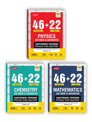 MTG 46 + 22 Years JEE Main and IIT JEE Advanced Previous Years Solved Question (PYQ) Papers with Chapterwise Topicwise Solutions Physics, Chemistry, ... of 3 Books)