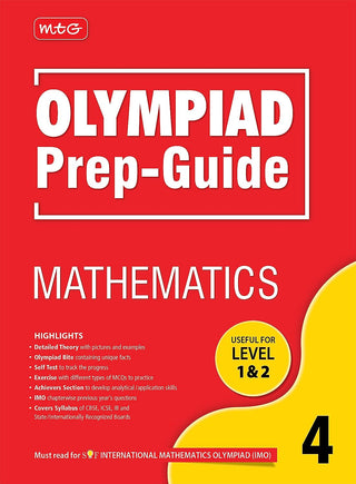 MTG Olympiad Prep-Guide Mathematics Class 4 - Detailed Theory, Self Test with IMO Chapterwise Previous Year Question Paper For SOF 2023-24 Exam