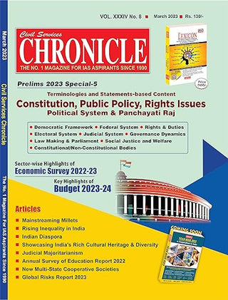 Civil Services Chronicle March 2023 Prelims Special -5 Terminologies and Statements-based Content Constitution, Public Policy, Rights Issues Political System &Panchayati Raj