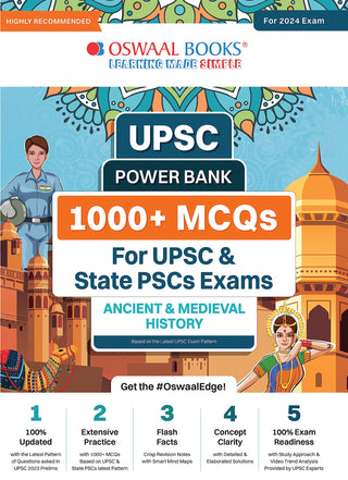 ओसवाल UPSC पॉवर बँक: UPSC आणि राज्य PSCs परीक्षांसाठी 1000+ MCQs प्राचीन आणि मध्ययुगीन इतिहास
