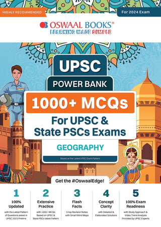 ओसवाल UPSC पॉवर बँक: UPSC आणि राज्य PSCs परीक्षा भूगोल साठी 1000+ MCQ