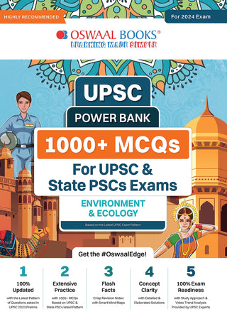 Oswaal UPSC Power Bank:1000+ MCQs for UPSC and State PSCs Exams Environment & Ecology
