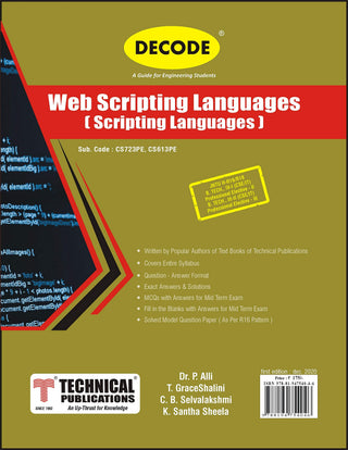 JNTU-H 18 कोर्ससाठी स्क्रिप्टिंग भाषा (III - II - CSE/IT/Prof. Elec.-III - CS613PE) आणि (IV - II - CSE/IT/Open Elective-III - CS802OE) (डीकोड)