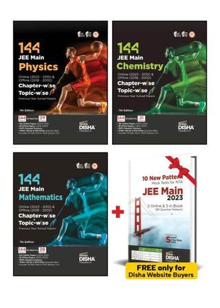दिशा 144 JEE मुख्य ऑनलाइन (2023 - 2012) आणि ऑफलाइन (2018 - 2002) भौतिकशास्त्र, रसायनशास्त्र आणि गणित प्रकरणानुसार + विषयानुसार मागील वर्षांचे सोडवलेले पेपर्स 7 वी आवृत्ती | NCERT Chapterwise PYQ प्रश्न बँक 100% तपशीलवार उपायांसह