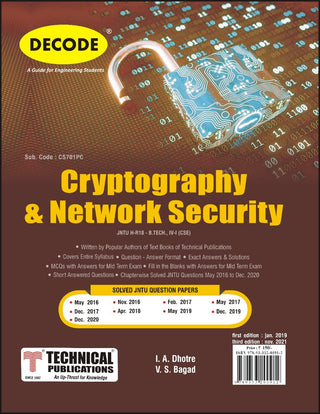 Cryptography & Network Security for JNTU-H 18 Course (IV - I - CSE - CS701PC) (Decode)