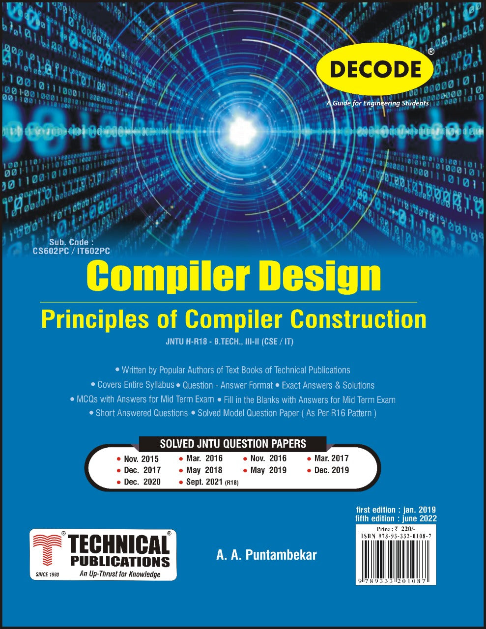 Compiler Design for JNTU-H 18 Course (III - II - CSE/IT -CS602PC) &  Principles of Compiler Construction (III-II) ( IT ) - R18 - IT602PQ (Decode)