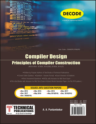 Compiler Design for JNTU-H 18 Course (III - II - CSE/IT -CS602PC) & Pr ...
