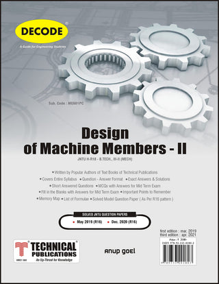 JNTU-H 18 कोर्ससाठी मशीन सदस्य-II चे डिझाईन (III - II - Mech. - ME601PC) (डीकोड)