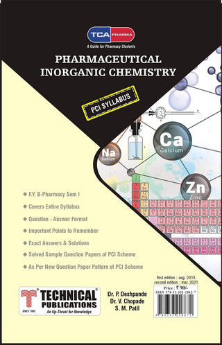 Pharmaceutical Inorganic Chemistry for  B. PHARMACY  PCI  SYLLABUS - 17  ( SEM I - BP104T) TCA PHARMA