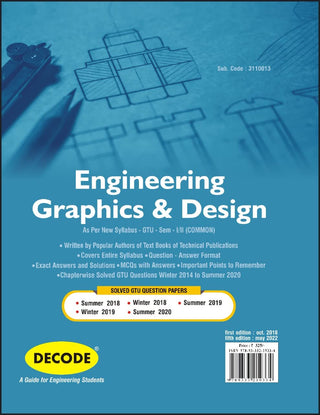 Engineering Graphics & Design  for GTU 18 Course (I/II - Common  - 3110013) (Decode)