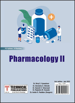 Pharmacology II -  for  B. PHARMACY  PCI SYLLABUS - 17  ( SEM V- BP503T) - TEXTBOOK