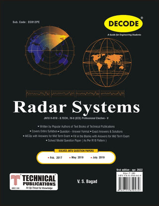 Radar Systems for JNTU-H 18 Course (IV - II - ECE - EC812PE) - Professional Elective – V (Decode)