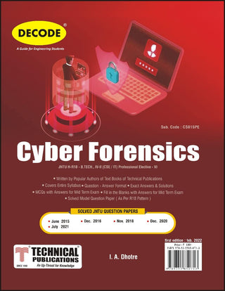 Cyber Forensics for JNTU-H 18 Course (IV - II - CSE / IT - CS815PE) - Professional Elective – VI (Decode)
