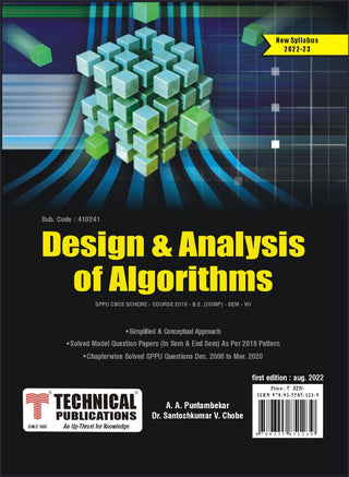 Design and Analysis of Algorithms for SPPU 19 Course (BE - SEM VII -COMP)- 410241