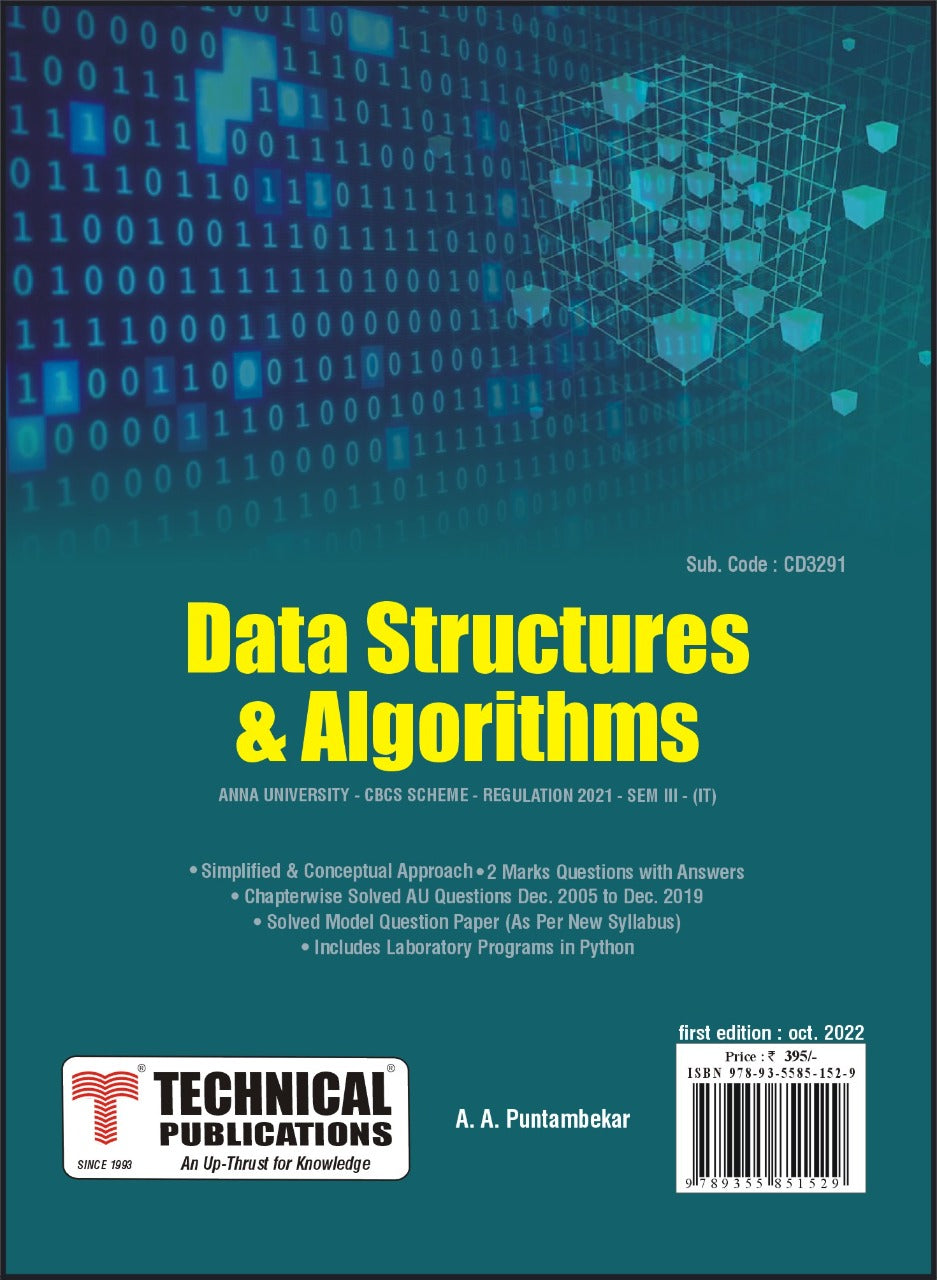 Data Structures and Algorithms for BE Anna University R21 CBCS (III- I ...