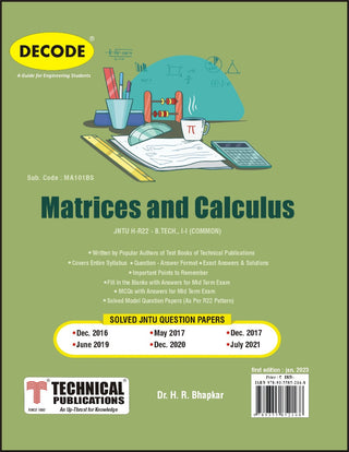 JNTU-H 22 कोर्ससाठी मॅट्रिक्स आणि कॅल्क्युलस (I - I - COMMON - MA101BS) (डीकोड)