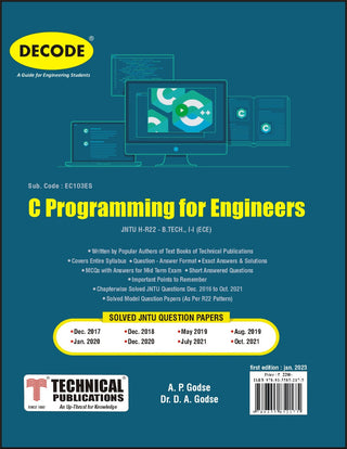जेएनटीयू-एच 22 कोर्ससाठी अभियंत्यांसाठी सी प्रोग्रामिंग (I - I - ECE - EC103ES) (डीकोड)