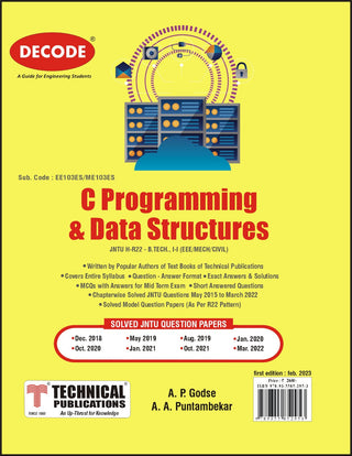 C Programming and Data Structures   for JNTU-H 22 Course (I - I - EEE - EE103ES / MECH/CIVIL - ME103ES) (Decode)
