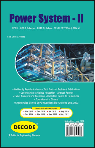 SPPU 19 कोर्ससाठी पॉवर सिस्टम-II (TE - VI - इलेक्ट्रिकल - 303148) (डीकोड) (END SEM)