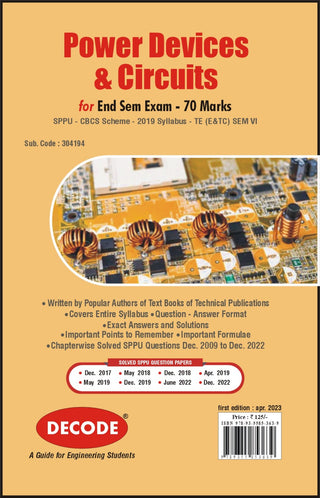 Power Devices & Circuits  for SPPU 19 Course (TE - VI - E&Tc - 304194)  (Decode) (END SEM)