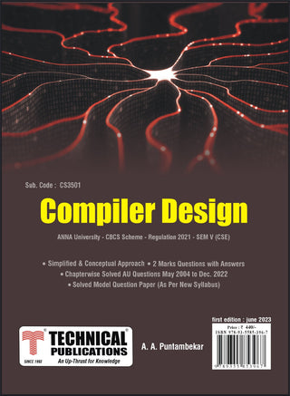 Compiler Design for BE Anna University R21CBCS (V - CSE - CS3501)