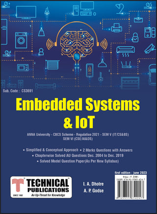 Embedded Systems and IoT for BE Anna University R21CBCS (V - IT / CS&BS, VI - CSE/AI&DS - CS3691)