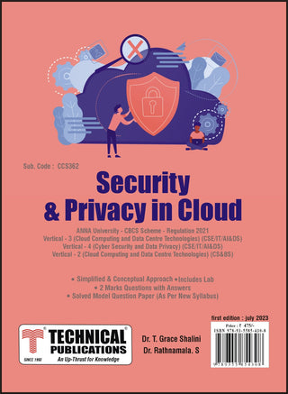 Security and Privacy in Cloud for BE Anna University R21 CBCS (Vertical III/IV -  CSE / IT / AI&DS & Vertical II - CS&BS - CCS362)