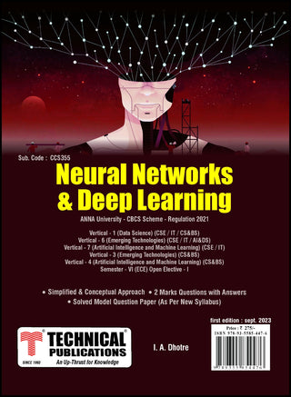 Neural Networks  and Deep Learning  for BE Anna University R21CBCS (V, VI, VII, VIII(Vertical I/VI/VII - CSE/IT/CS&BS, Vertical III - CS&BS, Vertical VI - AI&DS, Vertical  VII - CS&BS , VI - ECE/Open Elective-I - CCS355)