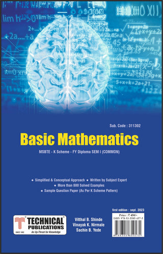 MSBTE K योजनेसाठी मूलभूत गणित (I - Common - 311302)