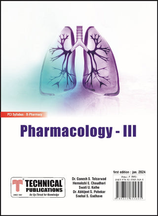Pharmacology III -  for  B. PHARMACY  PCI SYLLABUS - 17  ( SEM VI - BP602T) - TEXTBOOK