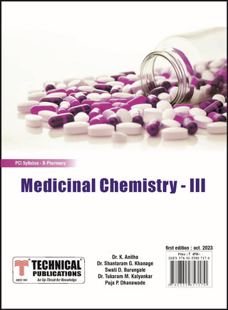 Medicinal Chemistry III -  for  B. PHARMACY  PCI SYLLABUS - 17  ( SEM VI - BP601T) - TEXTBOOK
