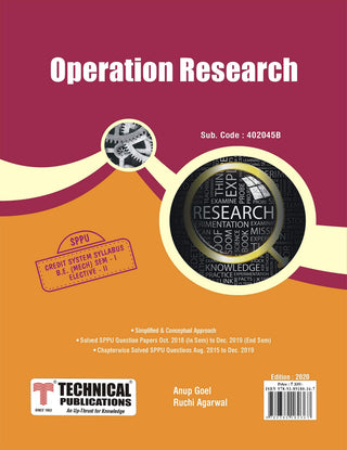 SPPU 15 कोर्ससाठी ऑपरेशन रिसर्च (BE - I - Mech. - 402045B) (OLD EDITION)