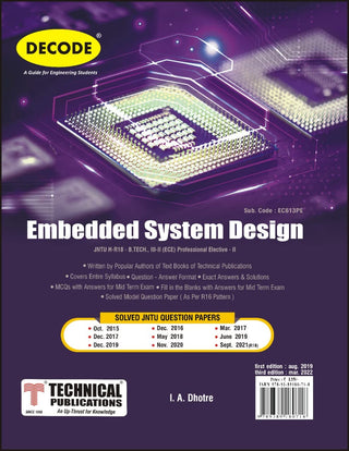 JNTU-H 18 कोर्ससाठी एम्बेडेड सिस्टम डिझाइन (III - II - ECE/Prof. Elec.-II - EC613PE) (डीकोड)