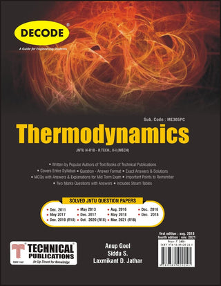 Thermodynamics for JNTU-H 18 Course (II - I - MECH. - ME305PC) (Decode)