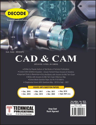 JNTU-H 18 कोर्ससाठी CAD आणि CAM (III - II - Mech. - ME603PC) (डीकोड)