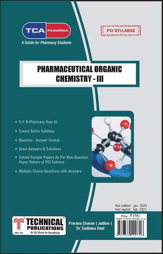Pharmaceutical Organic Chemistry III for  B. PHARMACY  PCI  SYLLABUS - 17  ( SEM IV - BP401T) TCA PHARMA