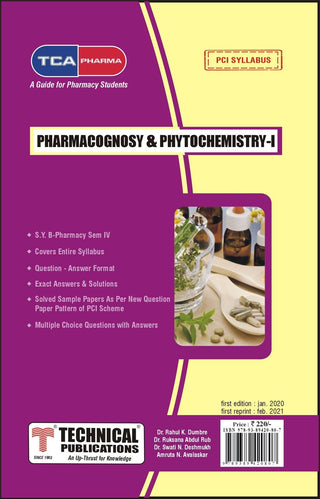 Pharmacognosy And Phytochemistry I for  B. PHARMACY  PCI SYLLABUS - 17  ( SEM IV- BP405T) TCA PHARMA