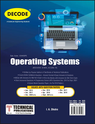 JNTU-H 18 कोर्ससाठी ऑपरेटिंग सिस्टम (II - II - CSE/IT - CS403PC) (डीकोड)