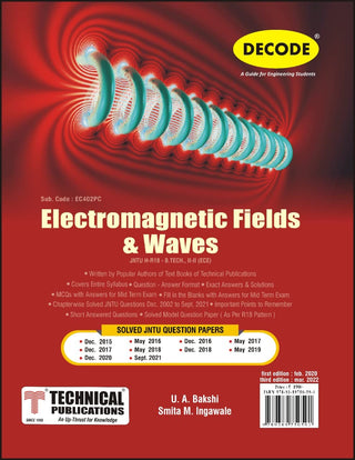 JNTU-H 18 कोर्ससाठी इलेक्ट्रोमॅग्नेटिक फील्ड आणि लाटा (II - II-ECE- EC402PC) (डीकोड)