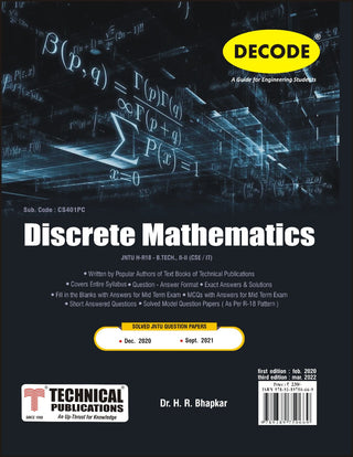 JNTU-H 18 कोर्ससाठी स्वतंत्र गणित (II - II - CSE/IT - CS401PE ) (डीकोड)
