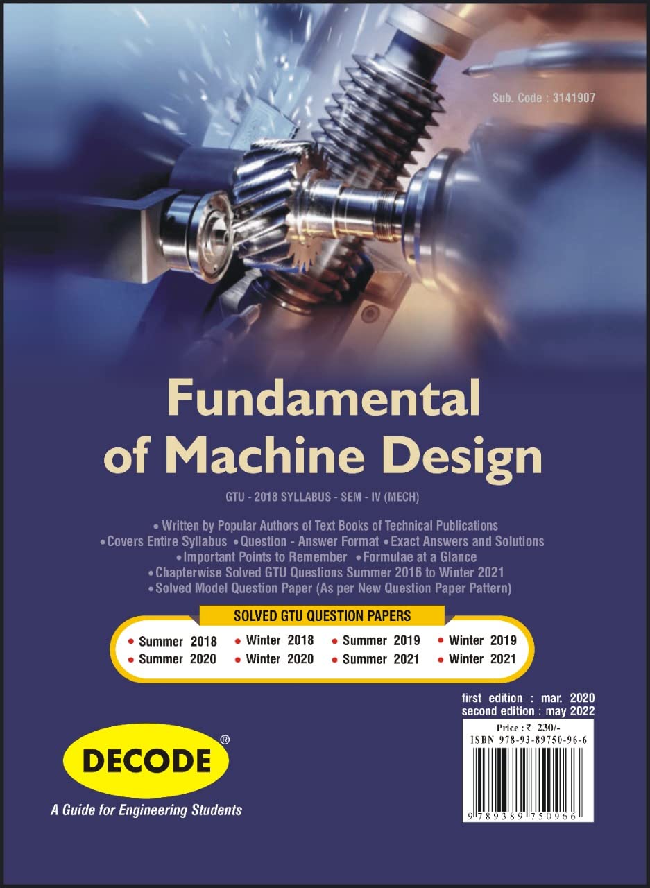 Fundamentals of Machine Design for GTU 18 Course (IV- MECH. -3141907 ...